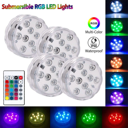 4-Piece: Submersible RGB LED Lights DailySale