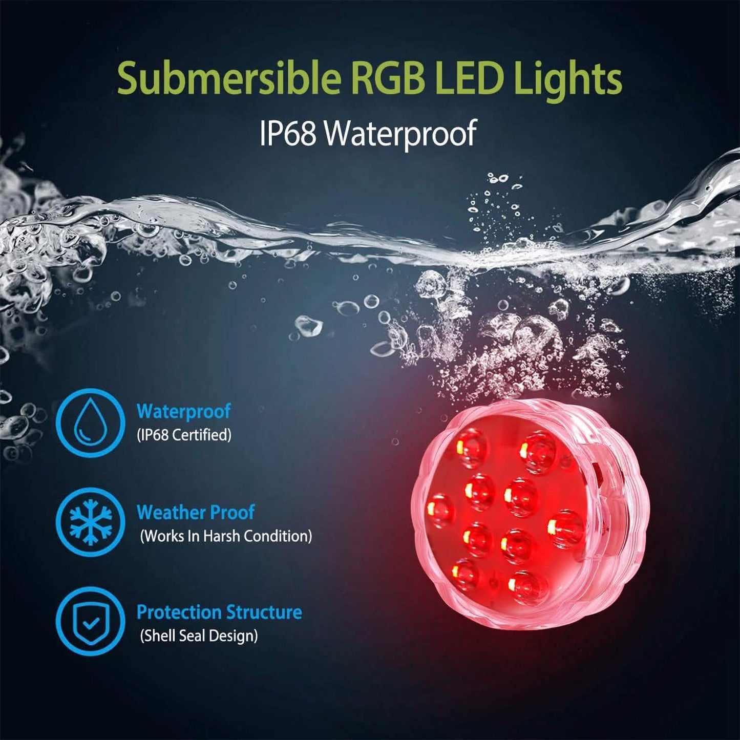 4-Piece: Submersible RGB LED Lights DailySale