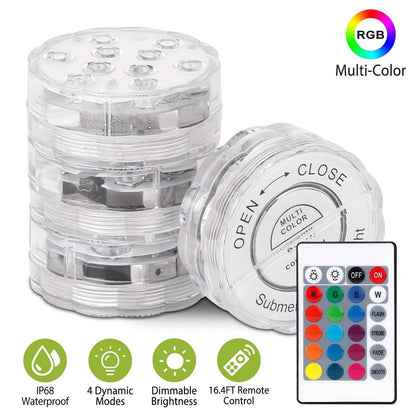 4-Piece: Submersible RGB LED Lights DailySale