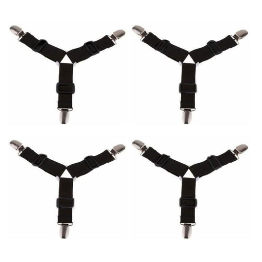 4-Piece: Triangle Bed Sheet Holder Fastener Grippers Clips Suspender Strap DailySale