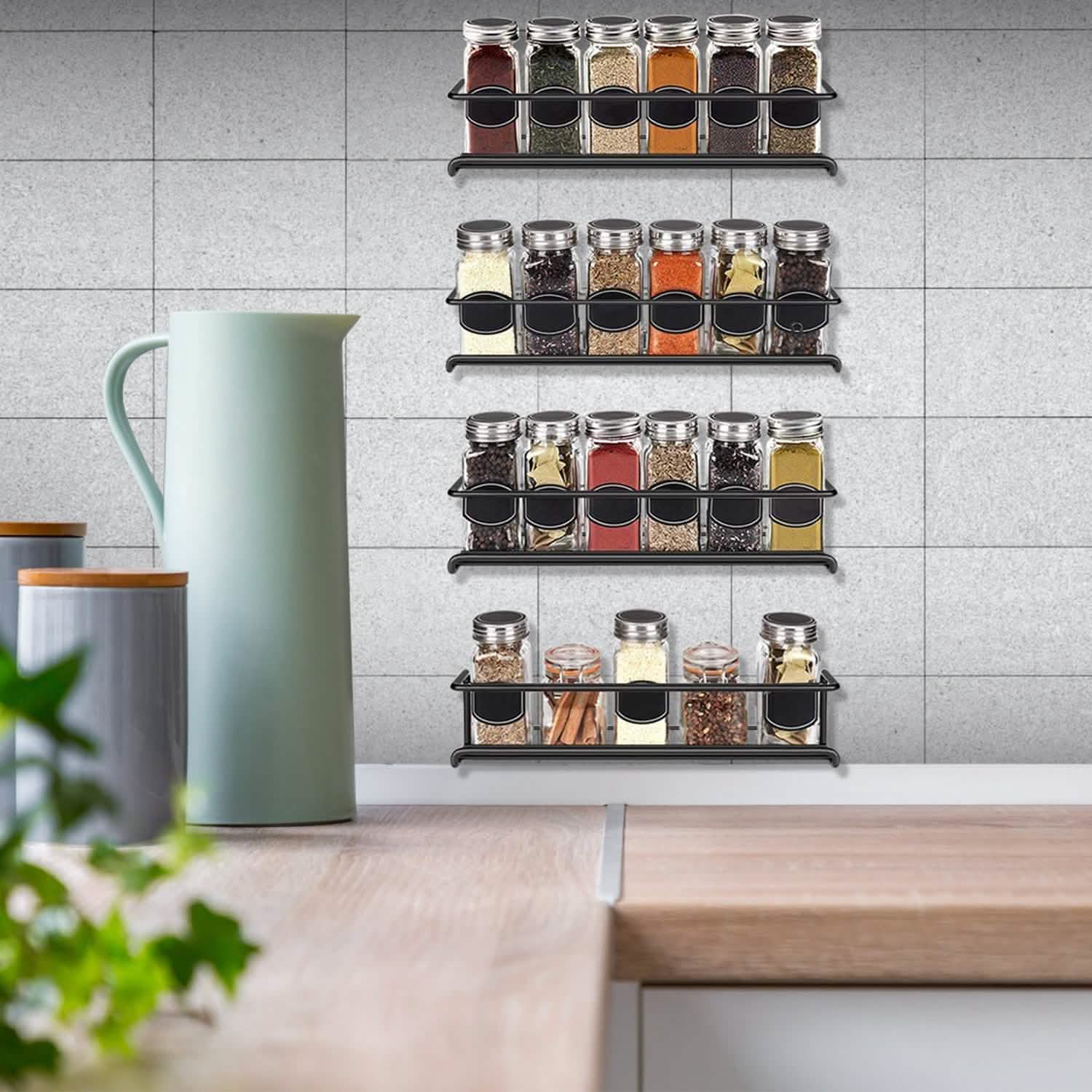 4-Piece: Wall Mount Spice Racks DailySale