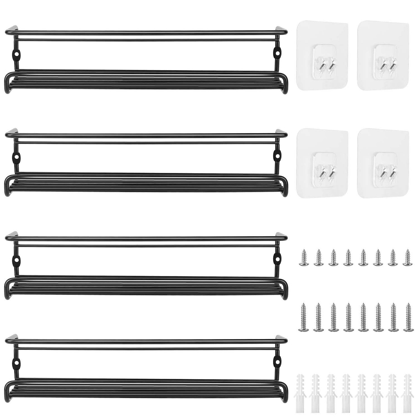 4-Piece: Wall Mount Spice Racks DailySale