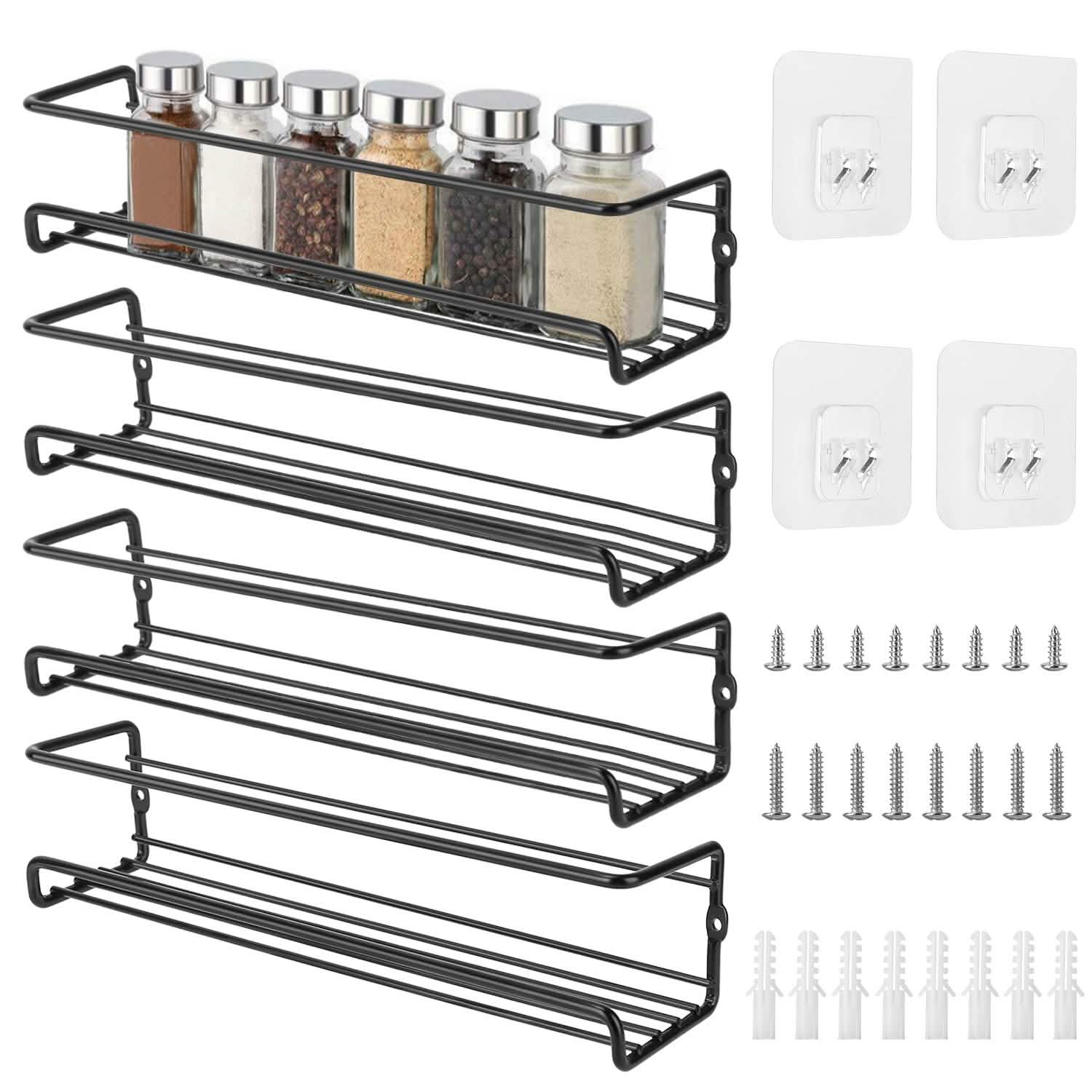 4-Piece: Wall Mount Spice Racks DailySale