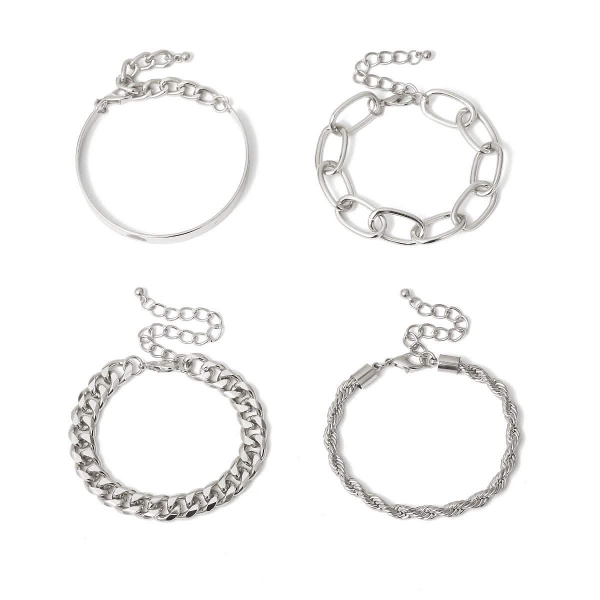 4-Piece: Women Adjustable Boho Chain Bracelets Set DailySale