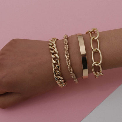 4-Piece: Women Adjustable Boho Chain Bracelets Set DailySale