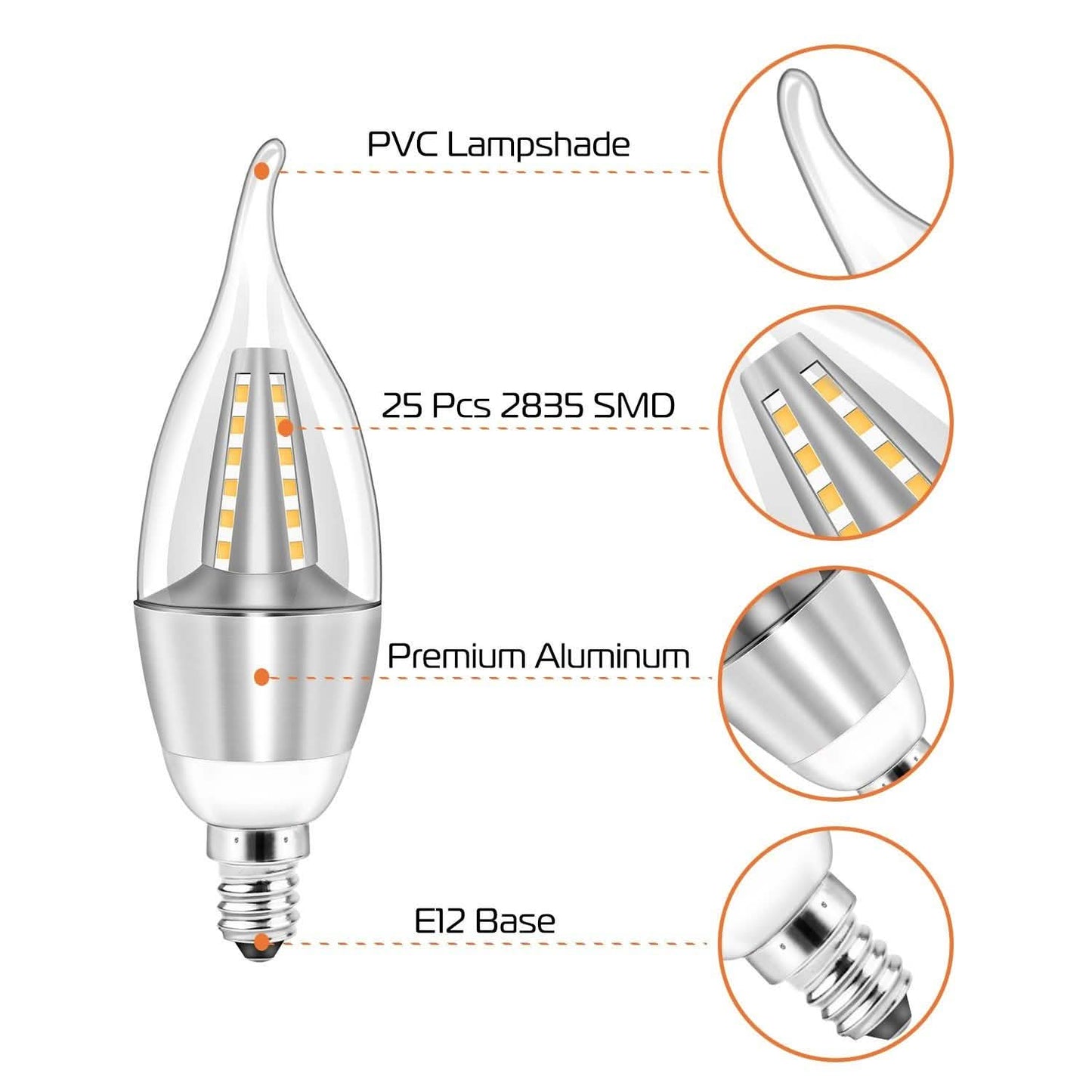 4-Pieces: 5W E12 Candelaria Bulbs DailySale