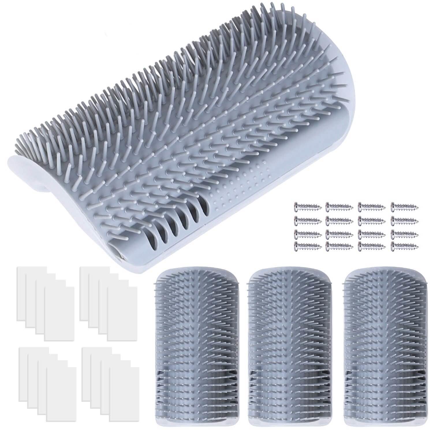 4-Pieces: Cat Self Groomer Soft Silicone Wall Corner Scratcher DailySale