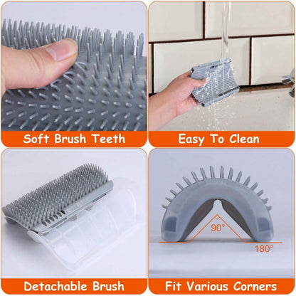 4-Pieces: Cat Self Groomer Soft Silicone Wall Corner Scratcher DailySale