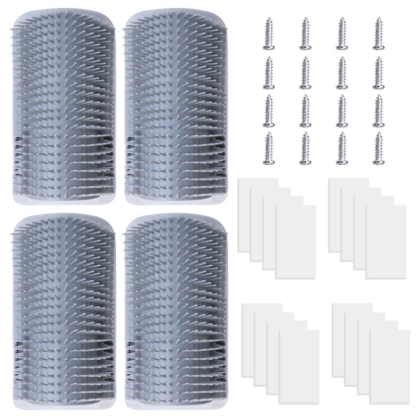 4-Pieces: Cat Self Groomer Soft Silicone Wall Corner Scratcher DailySale