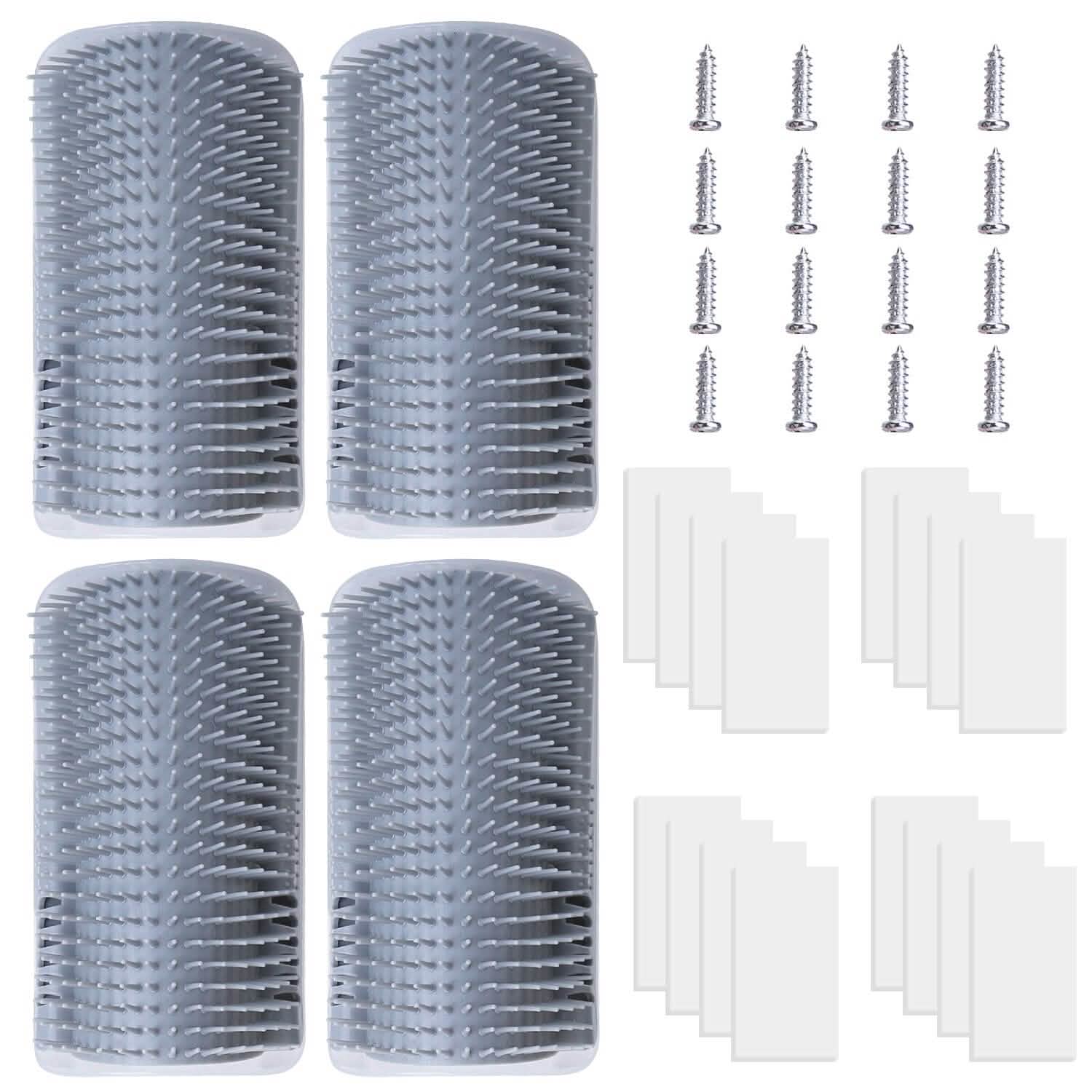 4-Pieces: Cat Self Groomer Soft Silicone Wall Corner Scratcher DailySale
