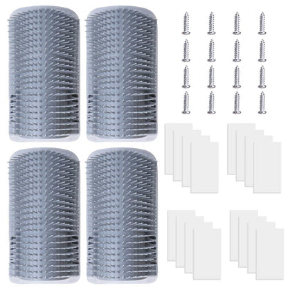4-Pieces: Cat Self Groomer Soft Silicone Wall Corner Scratcher DailySale
