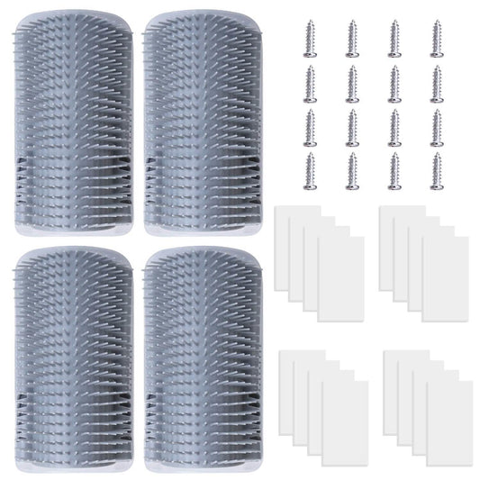 4-Pieces: Cat Self Groomer Soft Silicone Wall Corner Scratcher DailySale