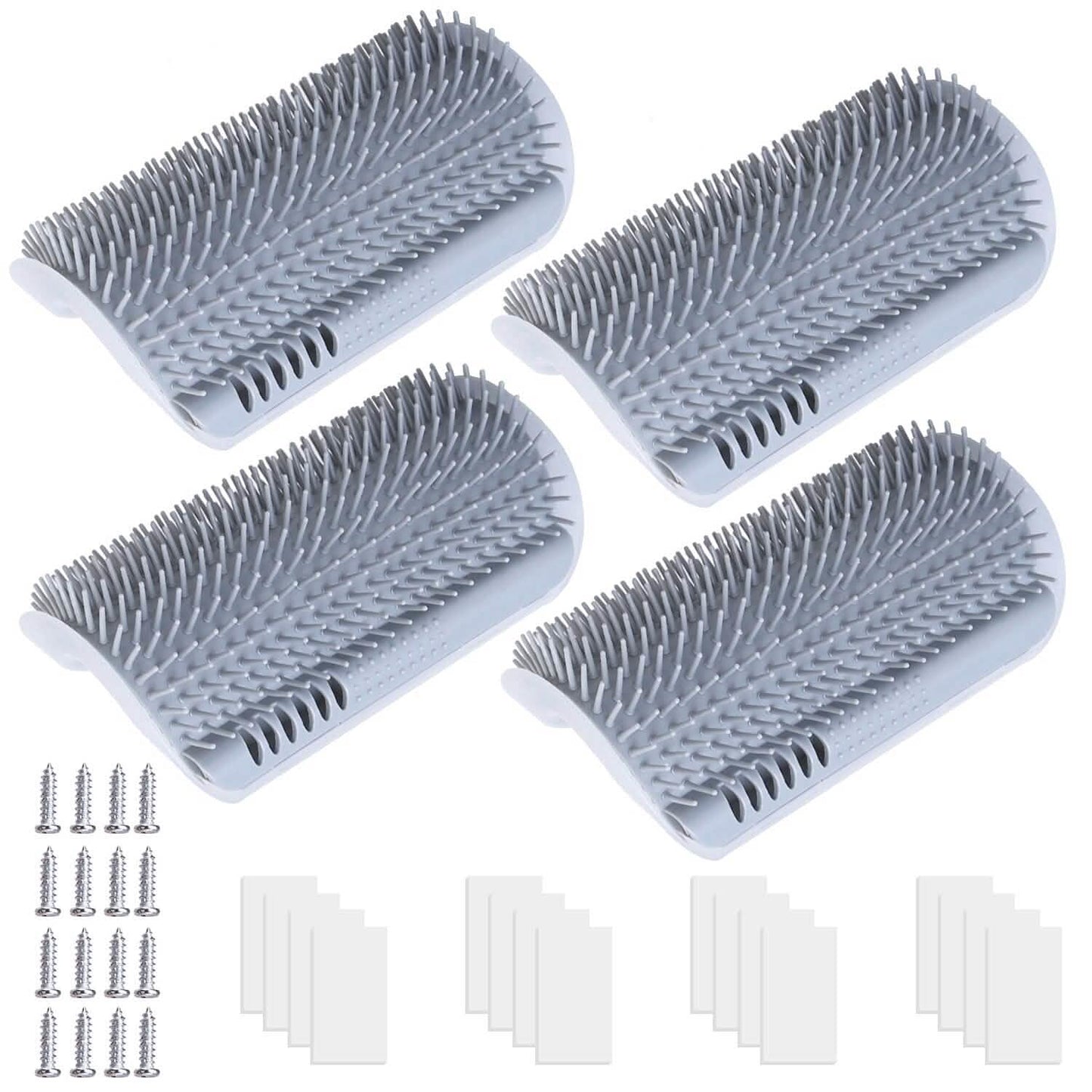 4-Pieces: Cat Self Groomer Soft Silicone Wall Corner Scratcher DailySale