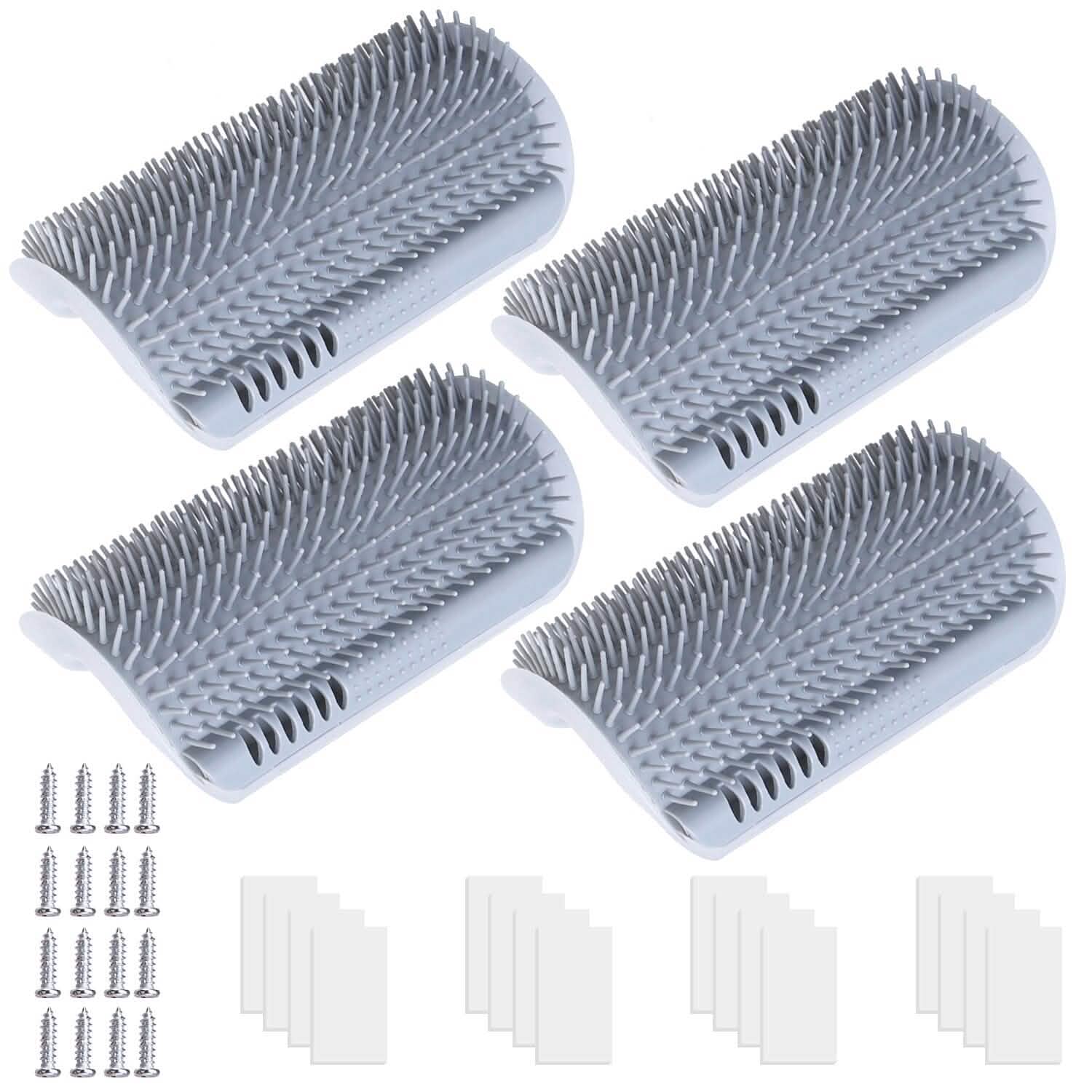 4-Pieces: Cat Self Groomer Soft Silicone Wall Corner Scratcher DailySale