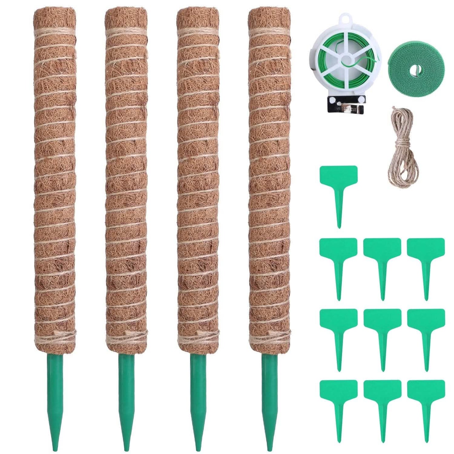 4-Pieces: Coco Coir Extendable Moss Pole for Climbing Plants DailySale