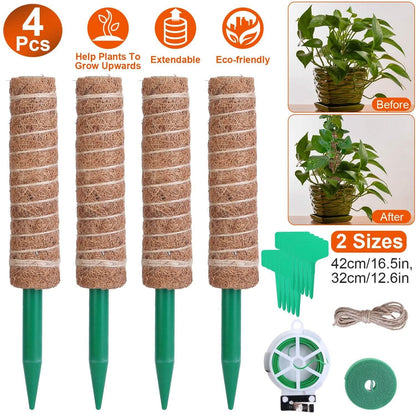 4-Pieces: Coco Coir Extendable Moss Pole for Climbing Plants DailySale