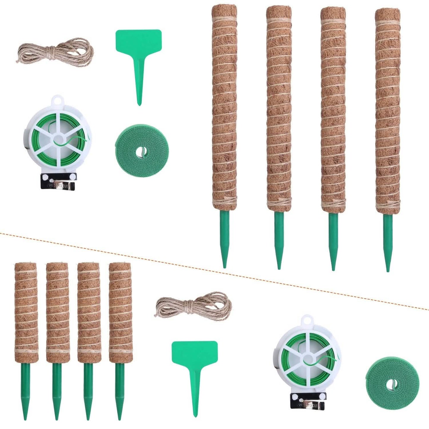 4-Pieces: Coco Coir Extendable Moss Pole for Climbing Plants DailySale