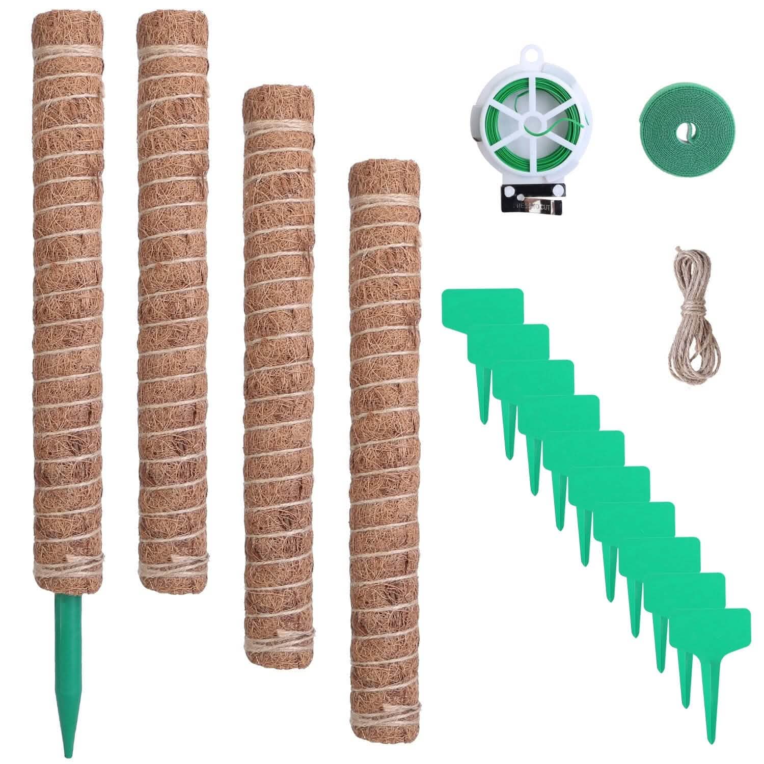4-Pieces: Coco Coir Extendable Moss Pole for Climbing Plants DailySale