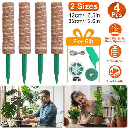 4-Pieces: Coco Coir Extendable Moss Pole for Climbing Plants DailySale