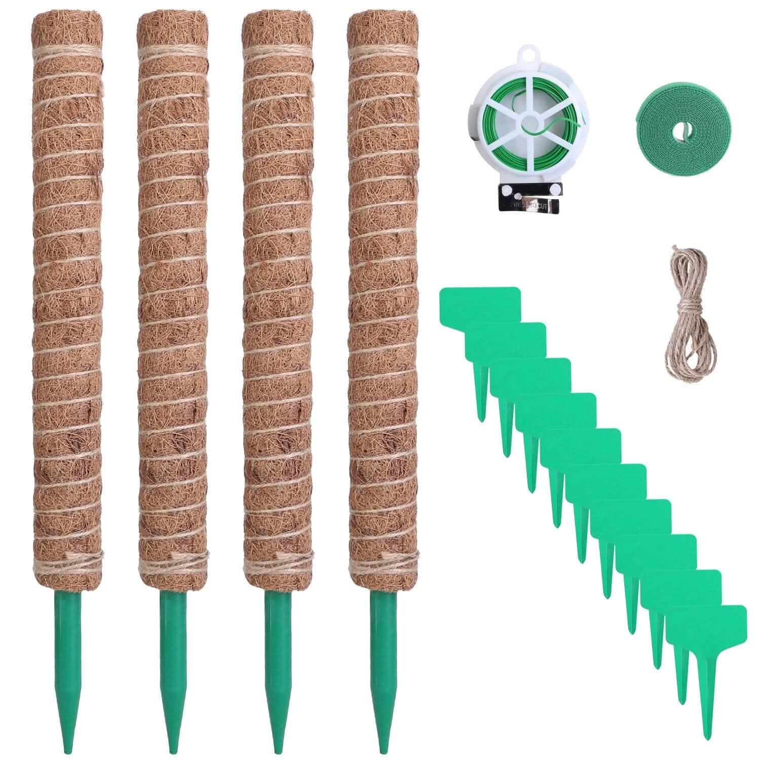 4-Pieces: Coco Coir Extendable Moss Pole for Climbing Plants DailySale