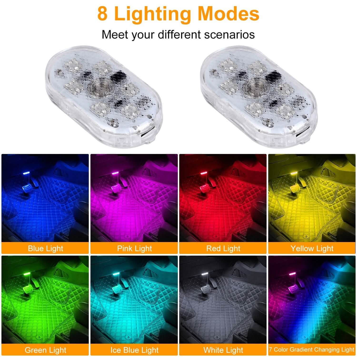 4-Pieces: Cordless Car Interior Light USB Rechargeable DailySale