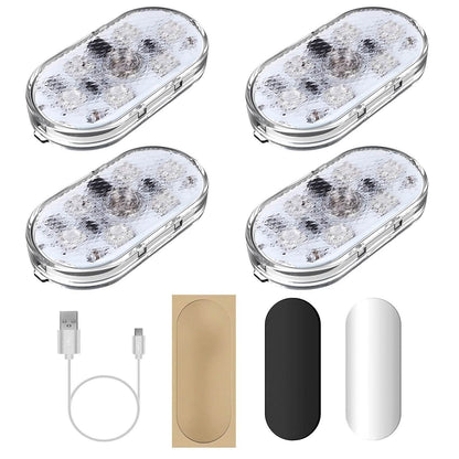 4-Pieces: Cordless Car Interior Light USB Rechargeable DailySale