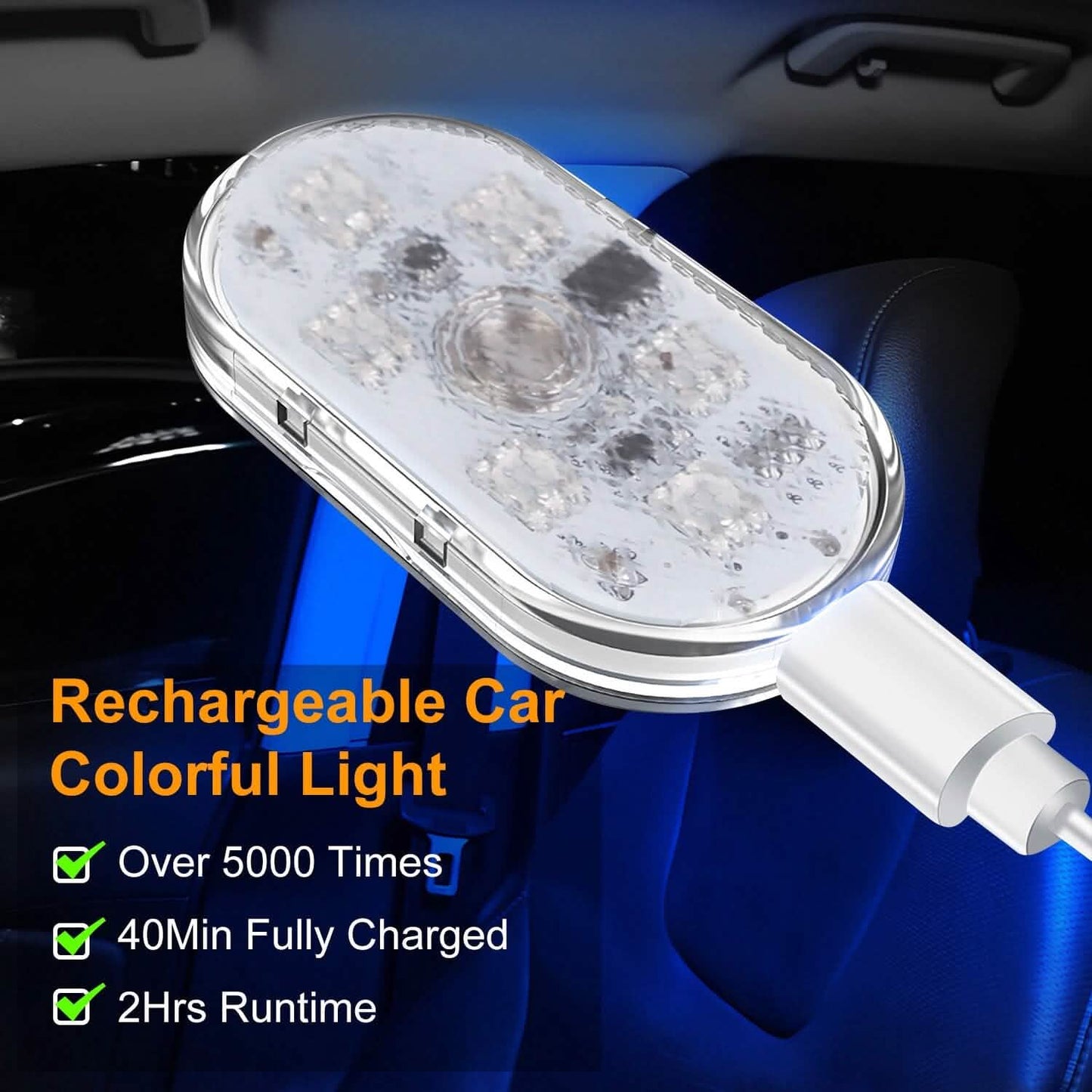 4-Pieces: Cordless Car Interior Light USB Rechargeable DailySale