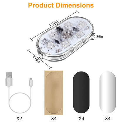 4-Pieces: Cordless Car Interior Light USB Rechargeable DailySale