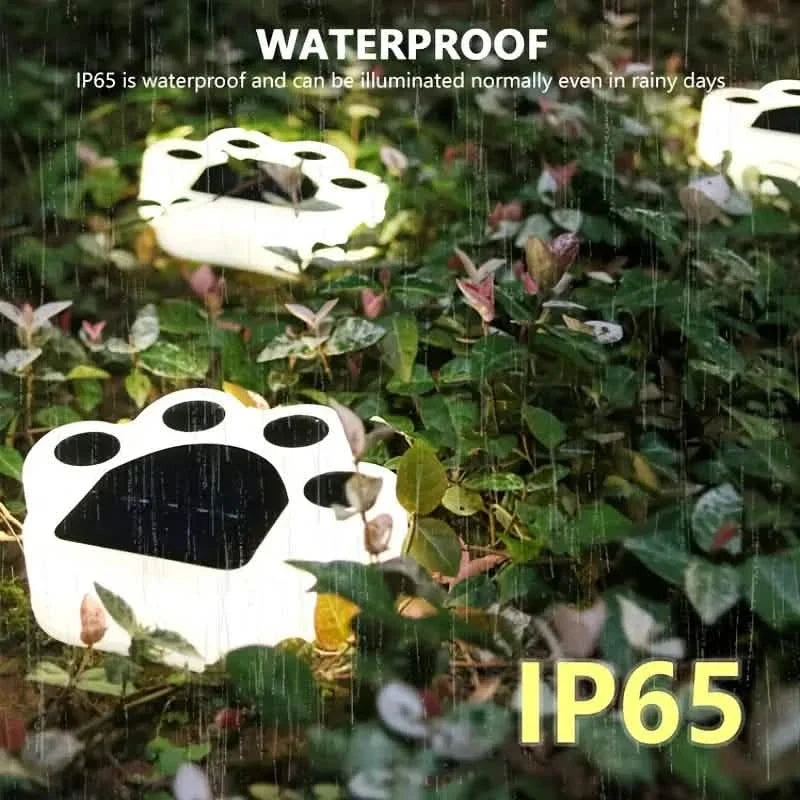4-Pieces: Cute Paw-Shaped Solar Lawn Lights DailySale