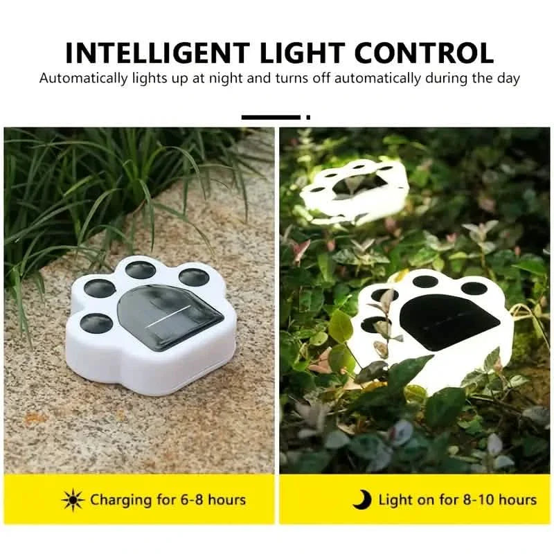 4-Pieces: Cute Paw-Shaped Solar Lawn Lights DailySale