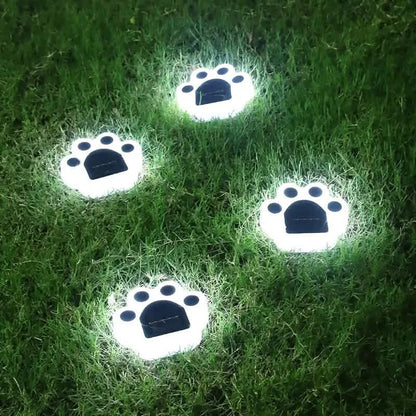 4-Pieces: Cute Paw-Shaped Solar Lawn Lights DailySale