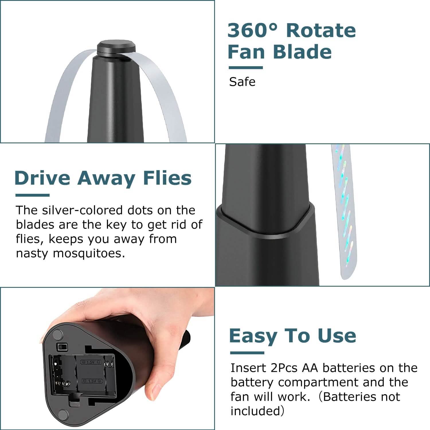 4-Pieces: Fly Repellent Fan Table Top Battery Powered Bug Deterrent DailySale