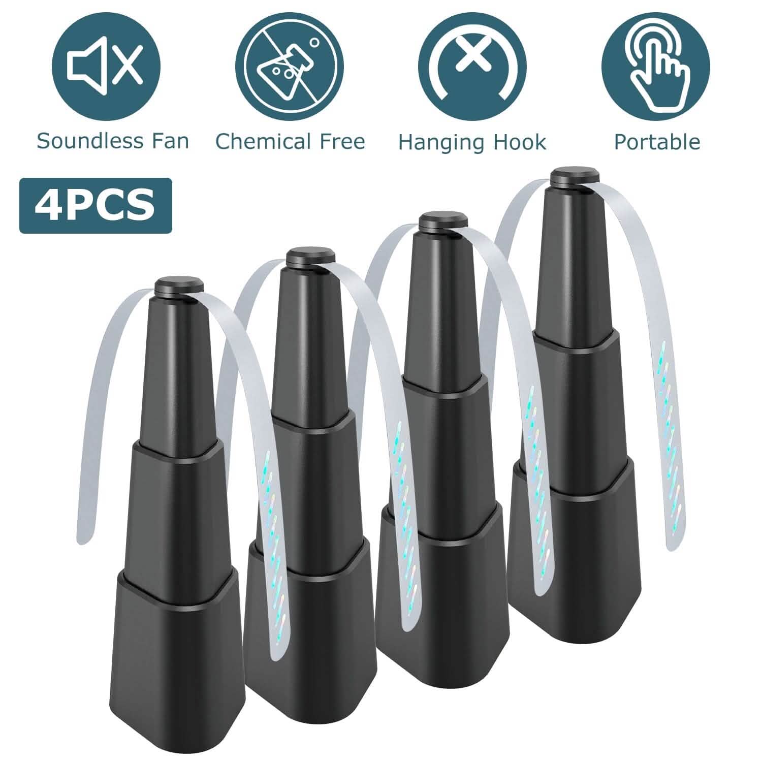 4-Pieces: Fly Repellent Fan Table Top Battery Powered Bug Deterrent DailySale