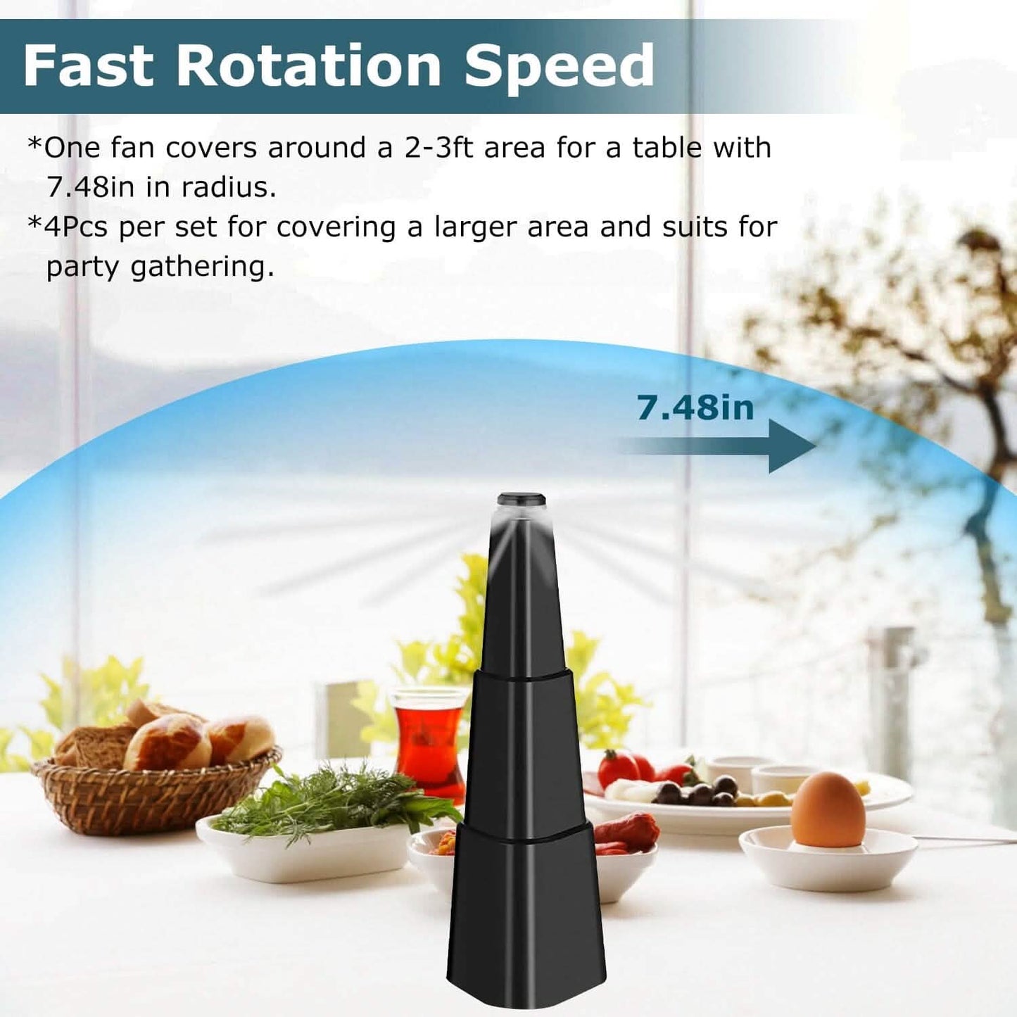 4-Pieces: Fly Repellent Fan Table Top Battery Powered Bug Deterrent DailySale