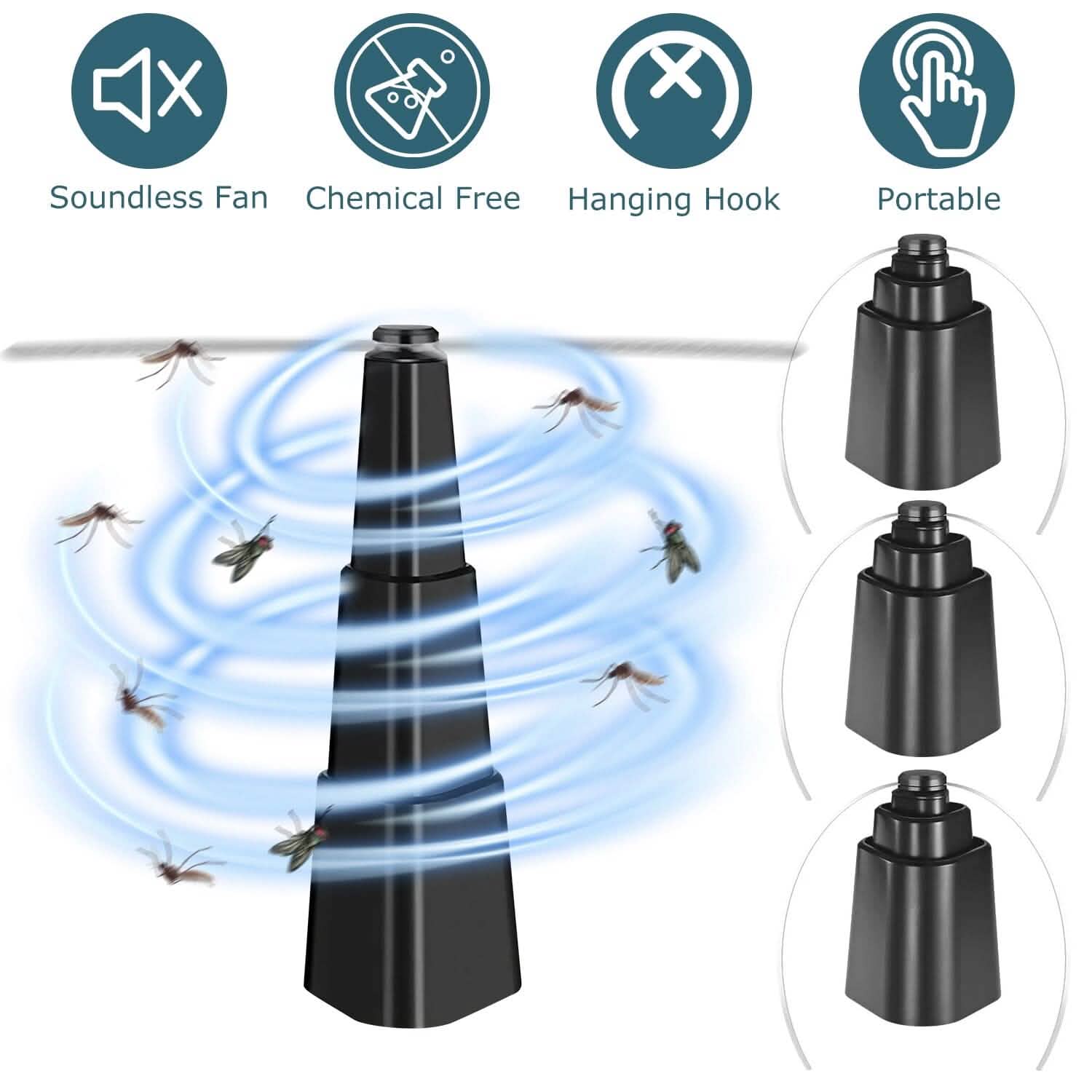 4-Pieces: Fly Repellent Fan Table Top Battery Powered Bug Deterrent DailySale