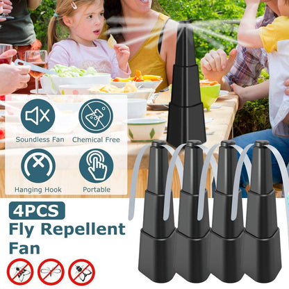 4-Pieces: Fly Repellent Fan Table Top Battery Powered Bug Deterrent DailySale