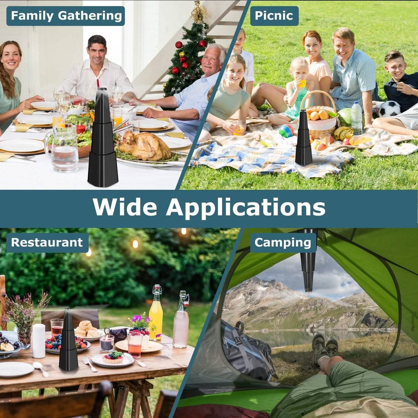 4-Pieces: Fly Repellent Fan Table Top Battery Powered Bug Deterrent DailySale