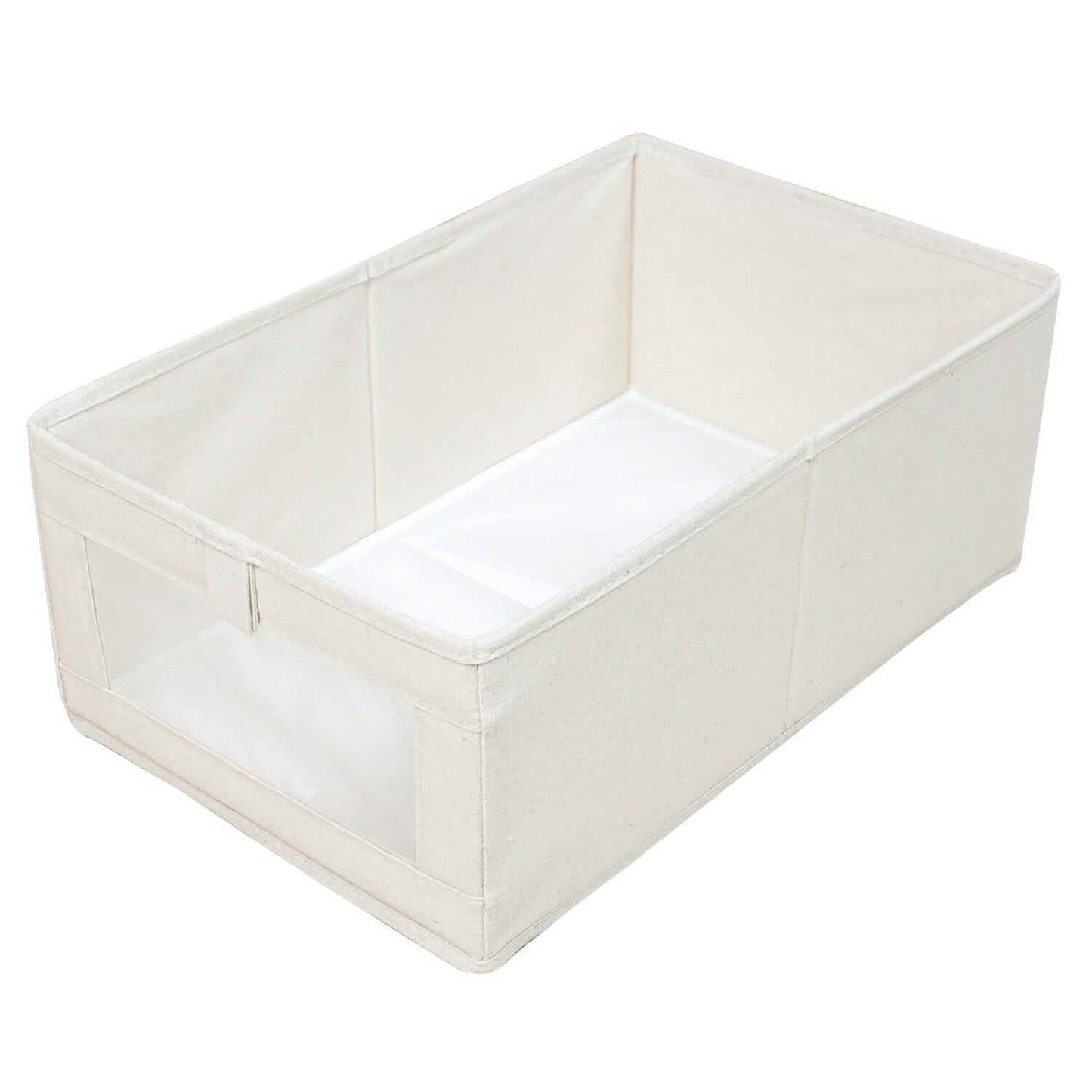 4-Pieces: Foldable Linen Clothing Storage Bin with Visible Clear Window DailySale