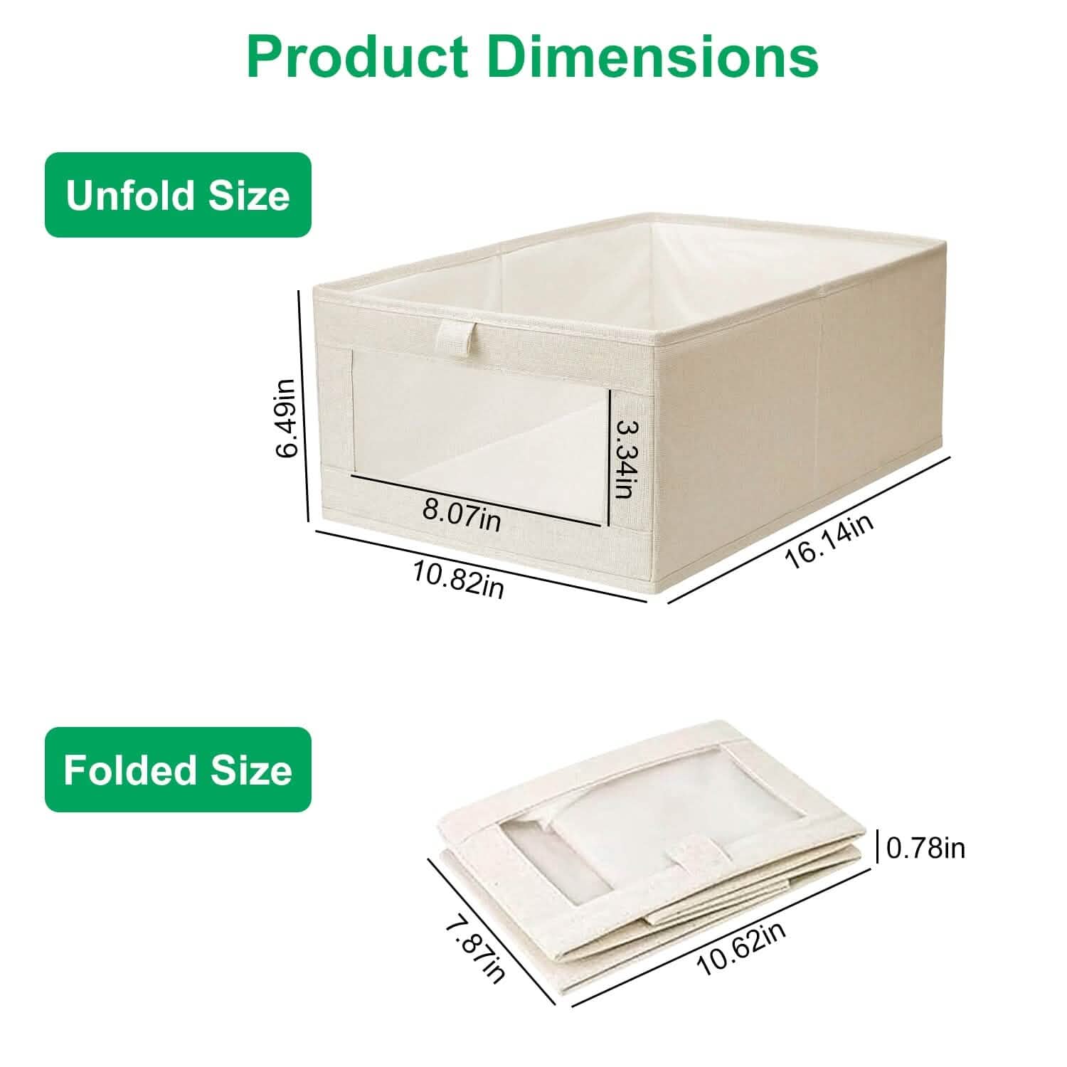 4-Pieces: Foldable Linen Clothing Storage Bin with Visible Clear Window DailySale
