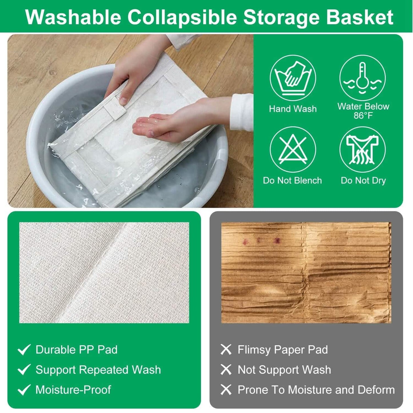 4-Pieces: Foldable Linen Clothing Storage Bin with Visible Clear Window DailySale