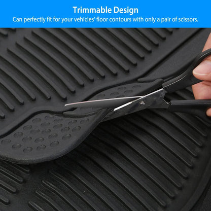 4-Pieces: Heavy Duty PVC Rubber Automotive Floor Mats with Trimmable Design DailySale