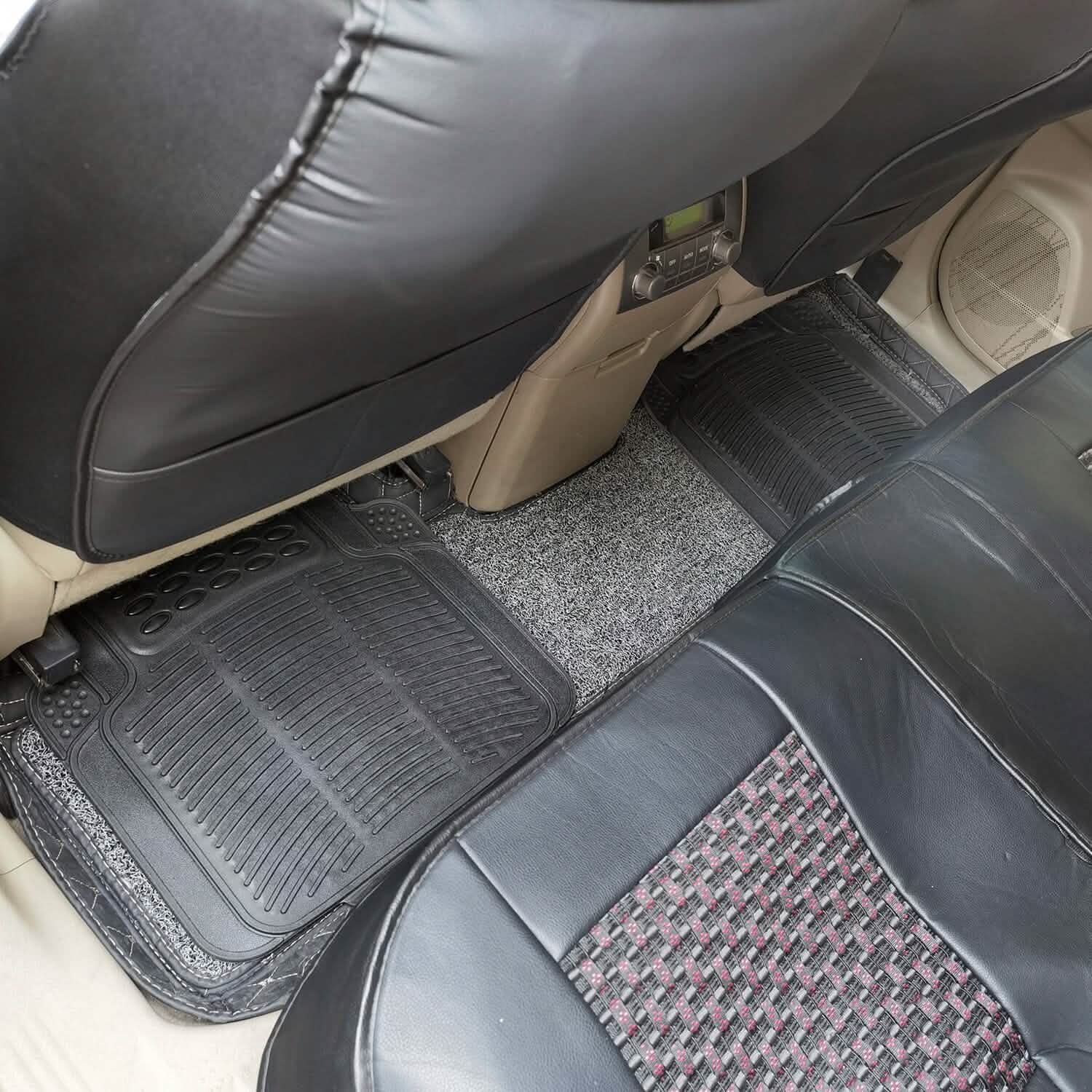 4-Pieces: Heavy Duty PVC Rubber Automotive Floor Mats with Trimmable Design DailySale