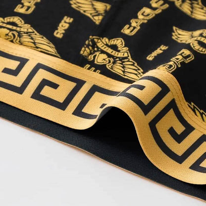4-Pieces: Men's Luxury Black Golden Print Mid-Waist Boxer Brief DailySale