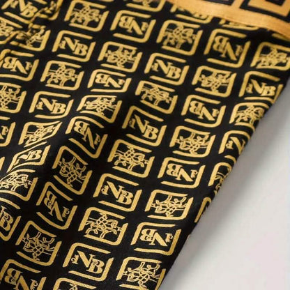 4-Pieces: Men's Luxury Black Golden Print Mid-Waist Boxer Brief DailySale