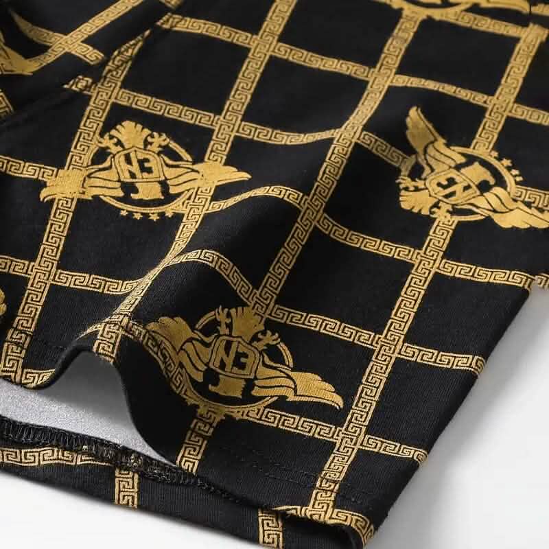 4-Pieces: Men's Luxury Black Golden Print Mid-Waist Boxer Brief DailySale