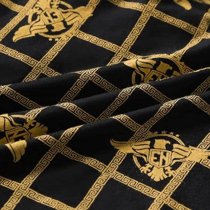 4-Pieces: Men's Luxury Black Golden Print Mid-Waist Boxer Brief DailySale
