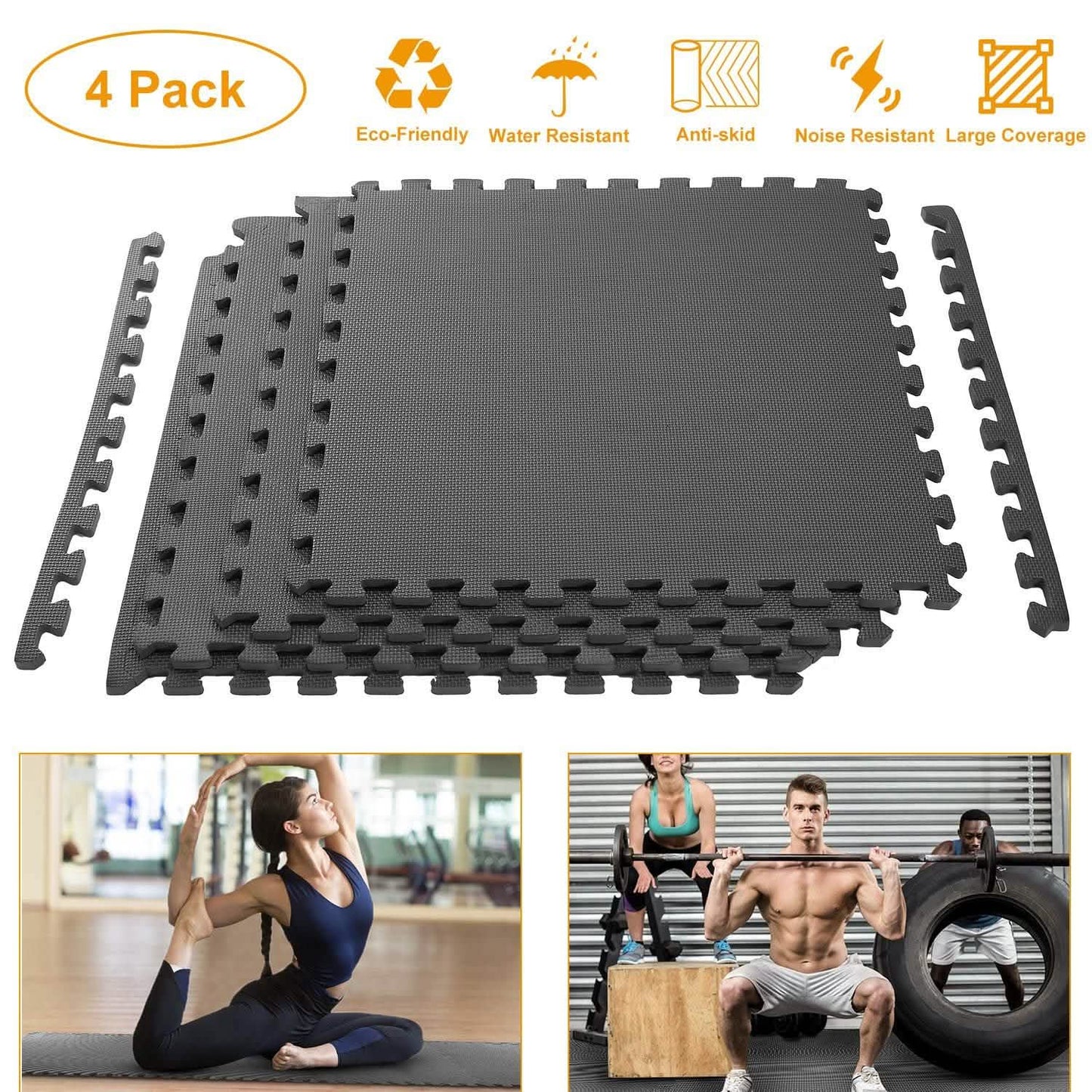 4-Pieces: Puzzle Exercise Foam Mat DailySale