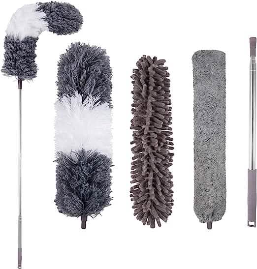 4-Pieces: Reusable Bendable Dusters with Extension Pole DailySale