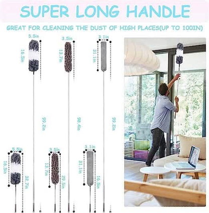 4-Pieces: Reusable Bendable Dusters with Extension Pole DailySale