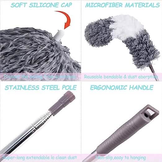4-Pieces: Reusable Bendable Dusters with Extension Pole DailySale